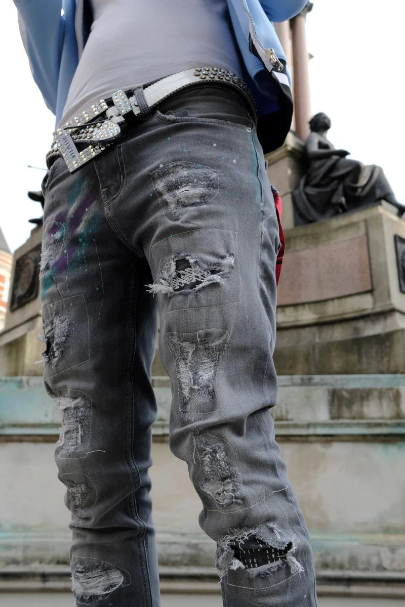 STEALTH LONDON Operation Darkness Denim (Grey) - Smgarment's