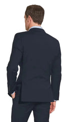 Mens The Classic Navy Blue Business Suit Blazer Long Length