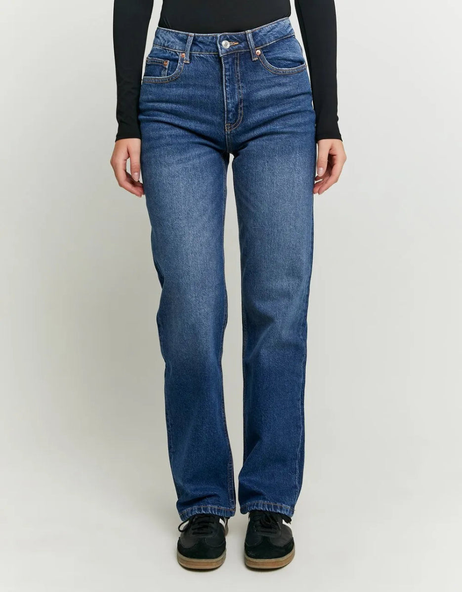 TALLY WEIJL Dark Blue High Waist Straight Leg Jeans - Smgarment's