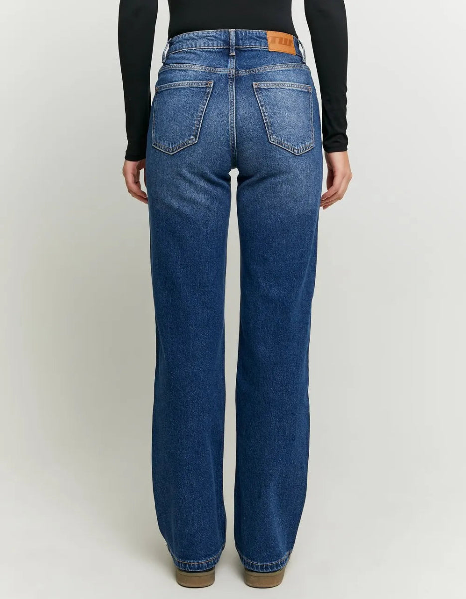 TALLY WEIJL Dark Blue High Waist Straight Leg Jeans - Smgarment's