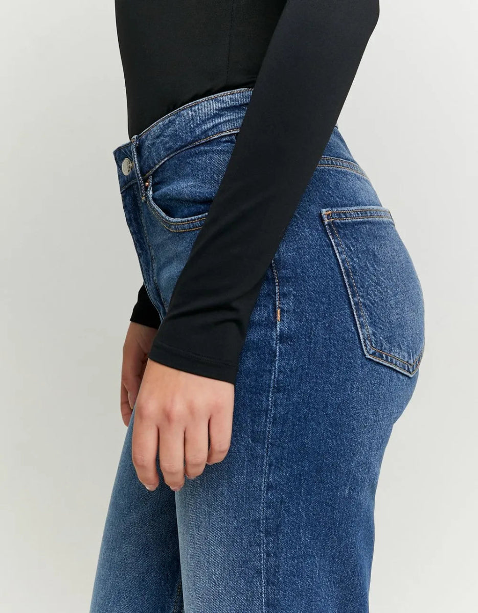 TALLY WEIJL Dark Blue High Waist Straight Leg Jeans - Smgarment's