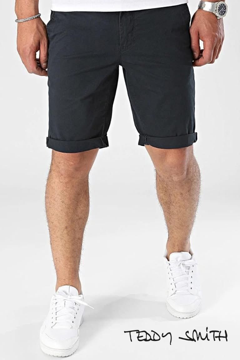 TEDDY SMITH Chino Cut Bermuda Shorts (NAVY BLUE) - Smgarment's