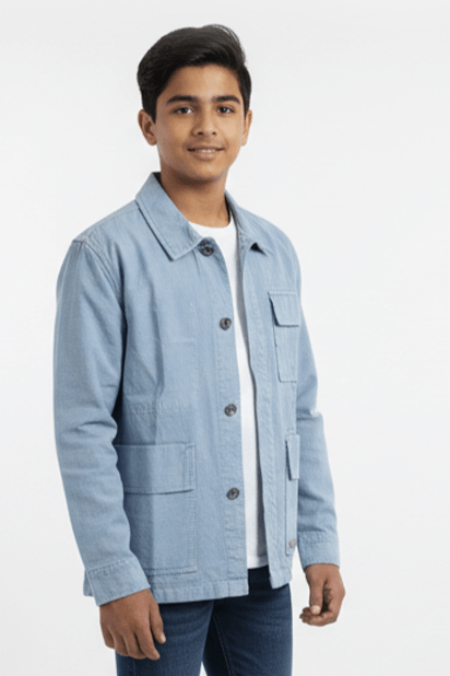 Teddy Smith Mens Utility Jacket - Ice Blue - Smgarment's