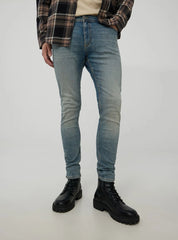 TERRANOVA Faded Effect Middle Blue Denim Skinny Jeans - Smgarment's