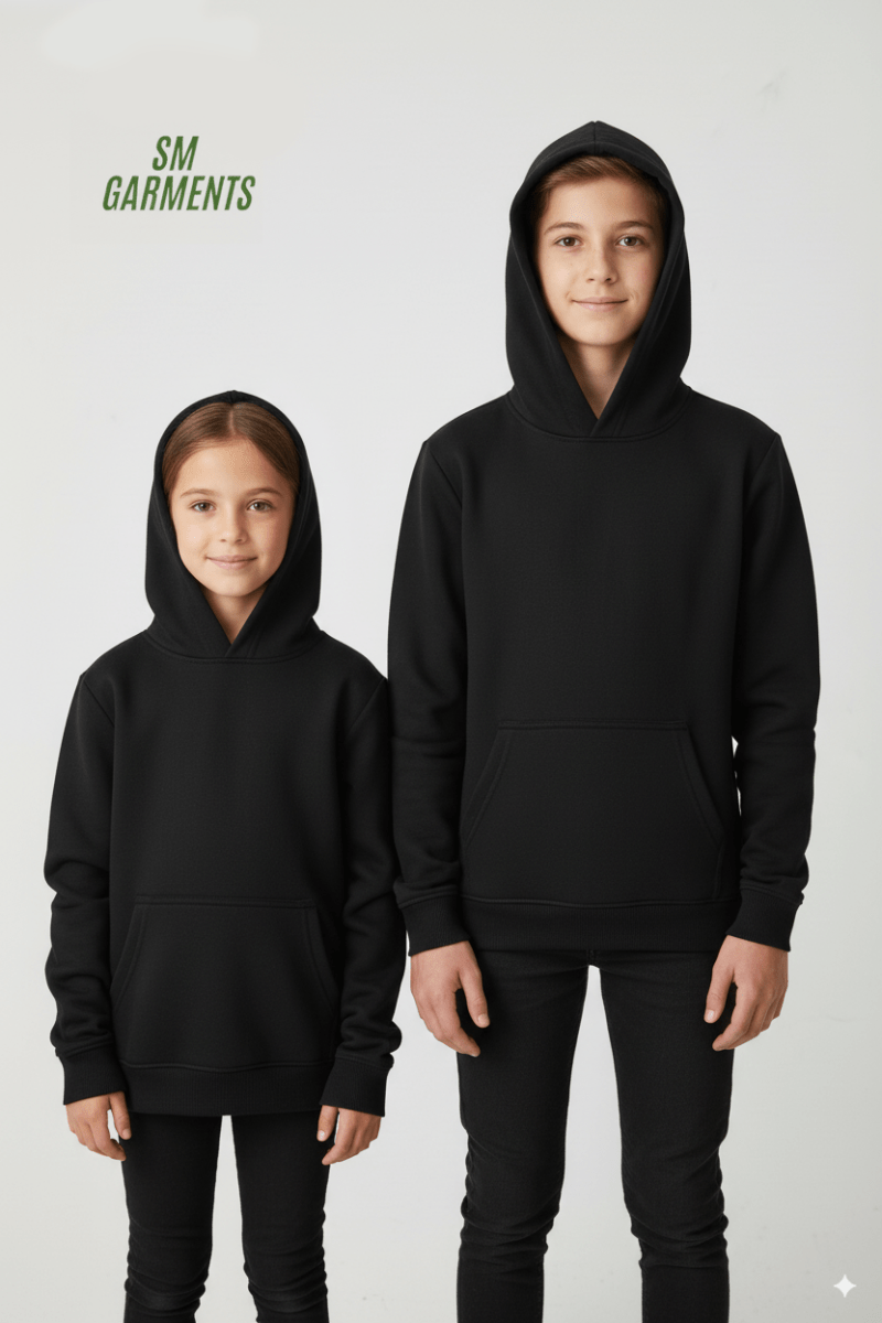 TERRANOVA KIDS BASIC PULLOVER HOODIE - BLACK - Smgarment's