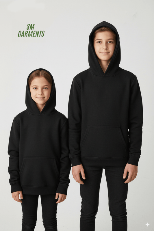 TERRANOVA KIDS BASIC PULLOVER HOODIE - BLACK - Smgarment's