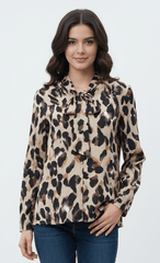 The 'Wild Side' Tie - Neck Blouse - Smgarment's