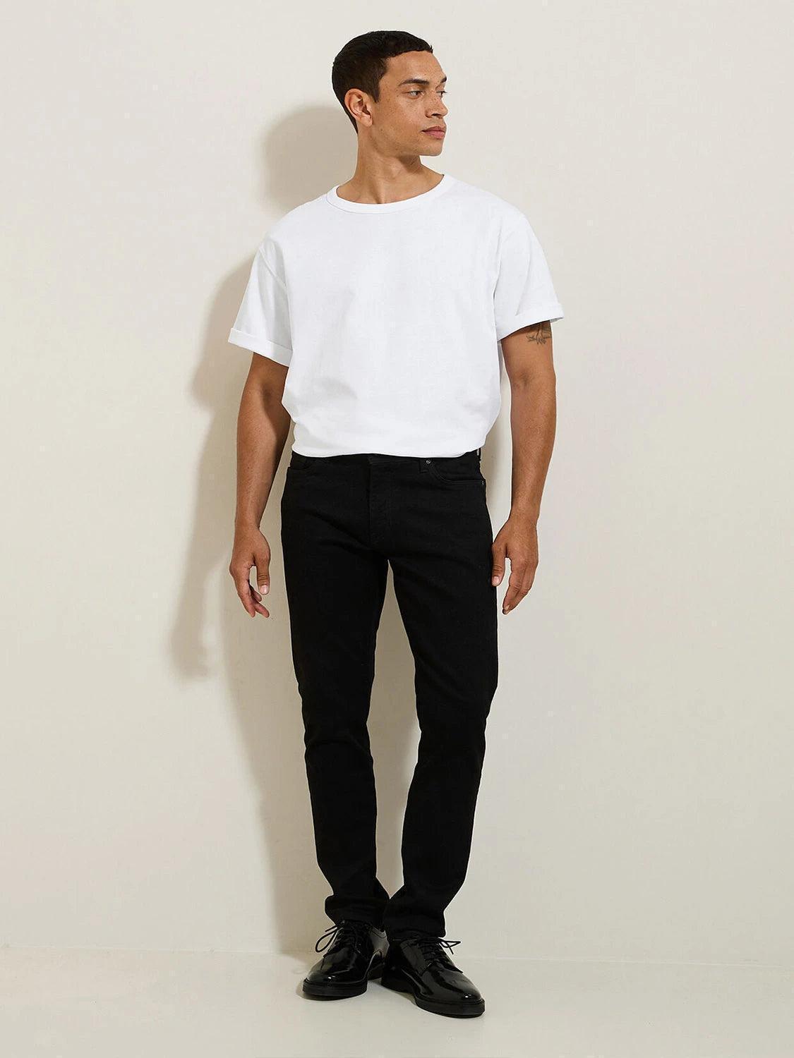 Urbanflex 4 Length Slim Jeans - Black - SMgarment's