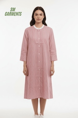 US WOMENS STRIPED LONG SHIRT DRESS - Smgarment's