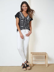 VENCA FLORAL PRINT SHORT - SLEEVED T - SHIRT - SMgarment's