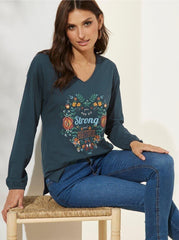 VENCA LONG - SLEEVED T - SHIRT WITH ELASTIC CUFF - SMgarment's