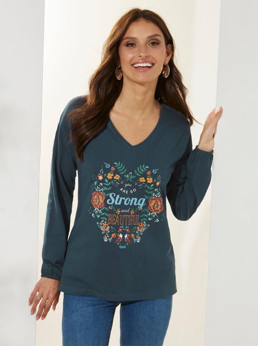 VENCA LONG - SLEEVED T - SHIRT WITH ELASTIC CUFF - SMgarment's