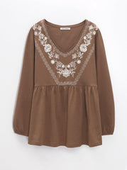 VENCA LONG - SLEEVED T - SHIRT WITH PRINT - SMgarment's