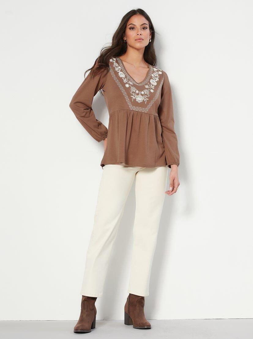 VENCA LONG - SLEEVED T - SHIRT WITH PRINT - SMgarment's