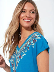 VENCA SHORT - SLEEVED DRESS WITH FRONT PRINT - SMgarment's