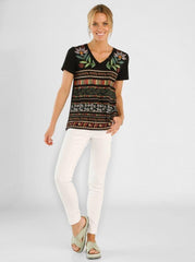 VENCA SHORT - SLEEVED T - SHIRT WITH FRONT PRINT - SMgarment's