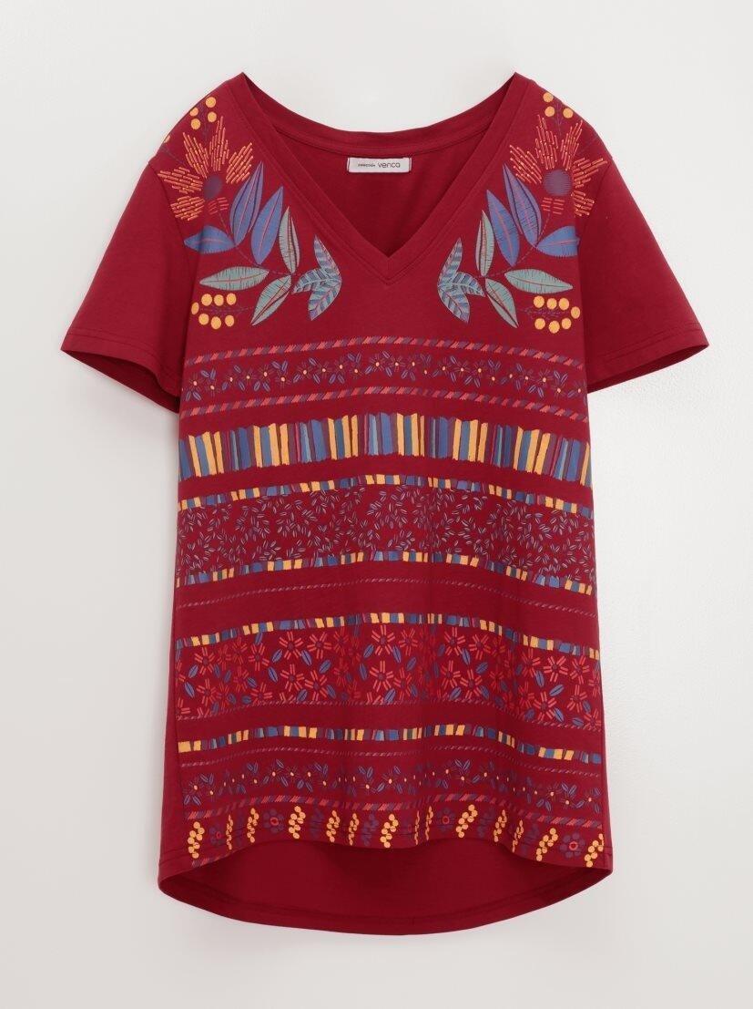 VENCA SHORT - SLEEVED T - SHIRT WITH FRONT PRINT - SMgarment's