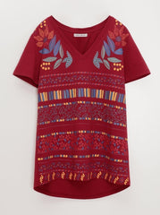 VENCA SHORT - SLEEVED T - SHIRT WITH FRONT PRINT - SMgarment's