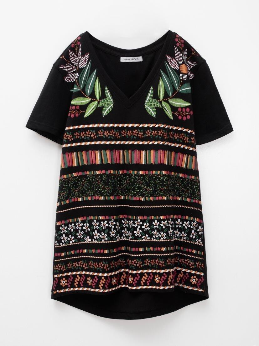 VENCA SHORT - SLEEVED T - SHIRT WITH FRONT PRINT - SMgarment's