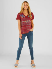 VENCA SHORT - SLEEVED T - SHIRT WITH FRONT PRINT - SMgarment's