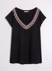 VENCA SHORT - SLEEVED T - SHIRT WITH PUFF PRINT - SMgarment's