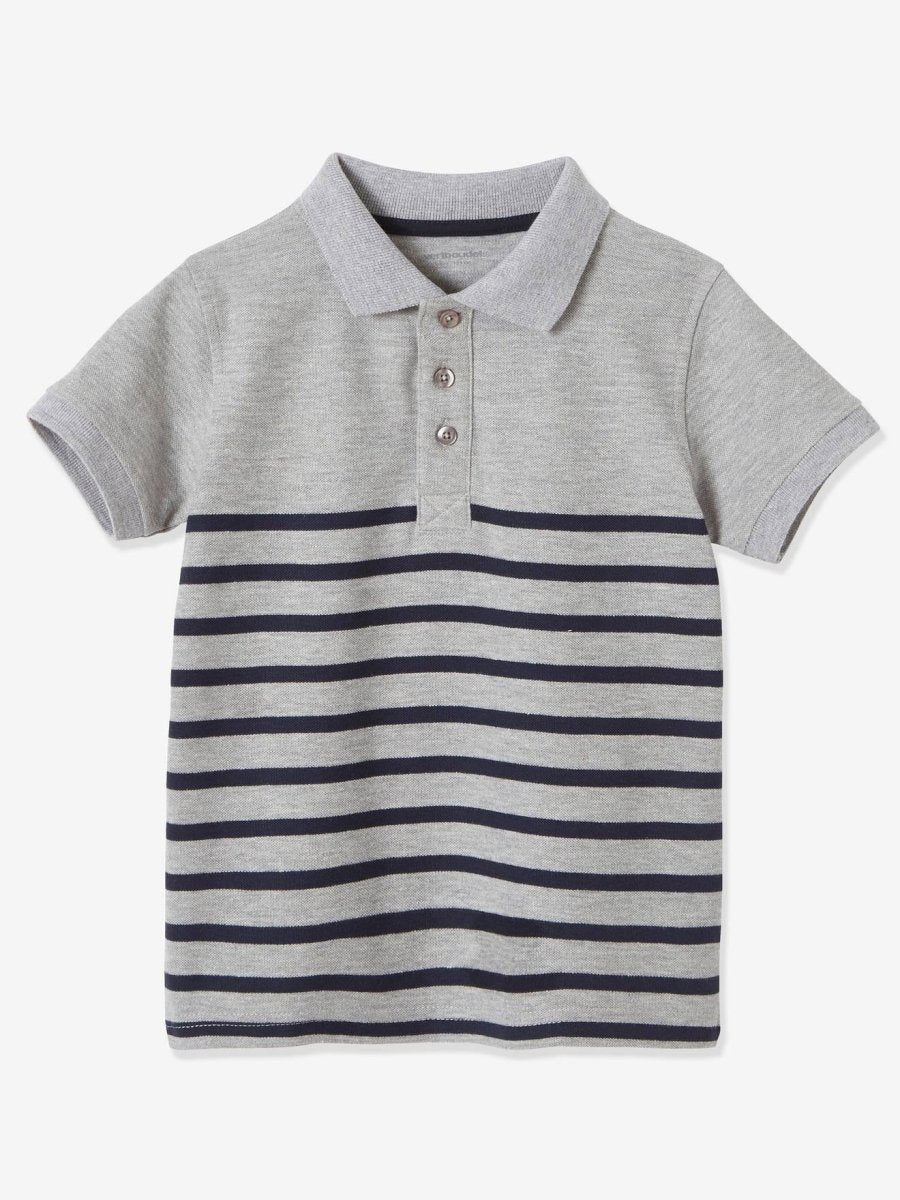 VERTBAUDET Boys Striped Piqué Knit Polo - Smgarment's