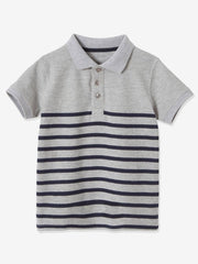 VERTBAUDET Boys Striped Piqué Knit Polo - Smgarment's