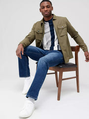 VERY MAN Premium Straight Stretch Jeans - Midi Blue - SMgarment's