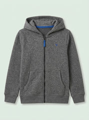 BOYS BRANDED ' Dark Grey Zip-Up Hoodie with Front Pockets