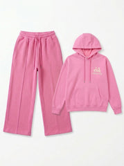 Nxt Girls 2-Piece Pink LA Club Athletics City Hoodie and Wide-Leg Sweatpants Set| SM GARMENTS