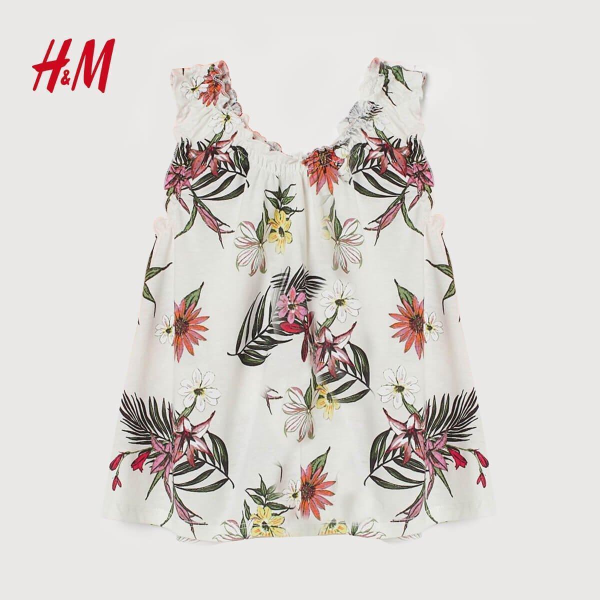 WHITE FLORAL COTTON VEST TOP - SMgarment's