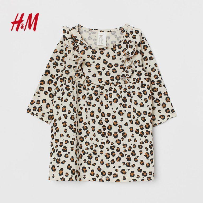 White Leopard Print Jersey Dress - SMgarment's