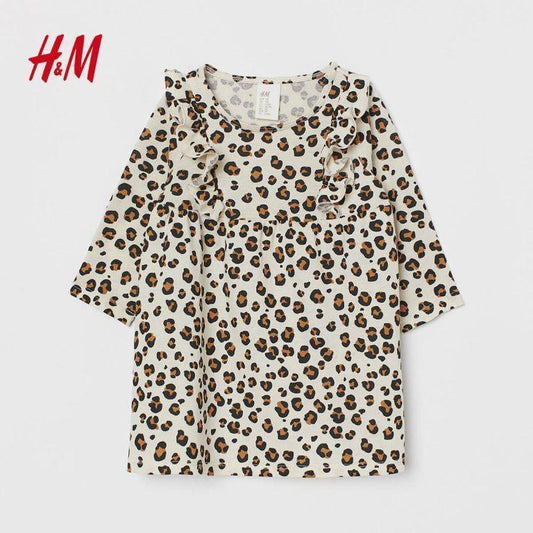 White Leopard Print Jersey Dress - SMgarment's