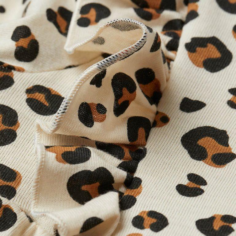 White Leopard Print Jersey Dress - SMgarment's