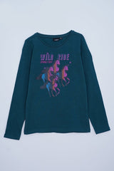 Wibra Kids FORNT HOURE PRINTED Girls T Shirts - Smgarment's