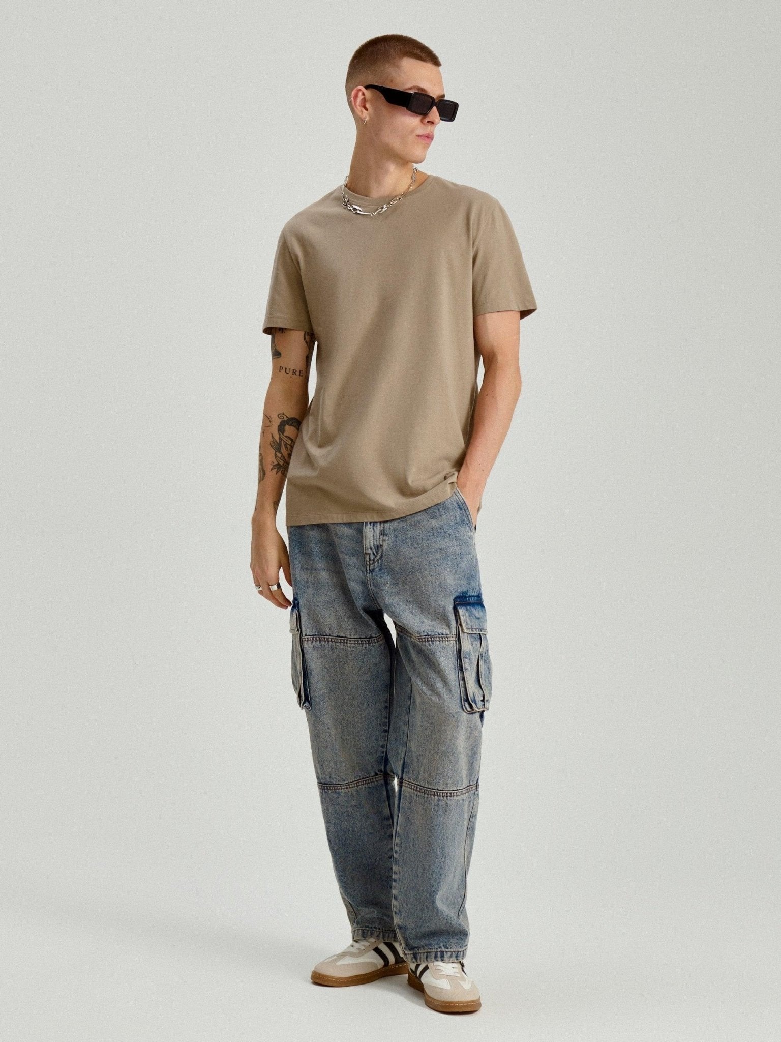 Wide leg jeans with patch pockets - SMgarment's