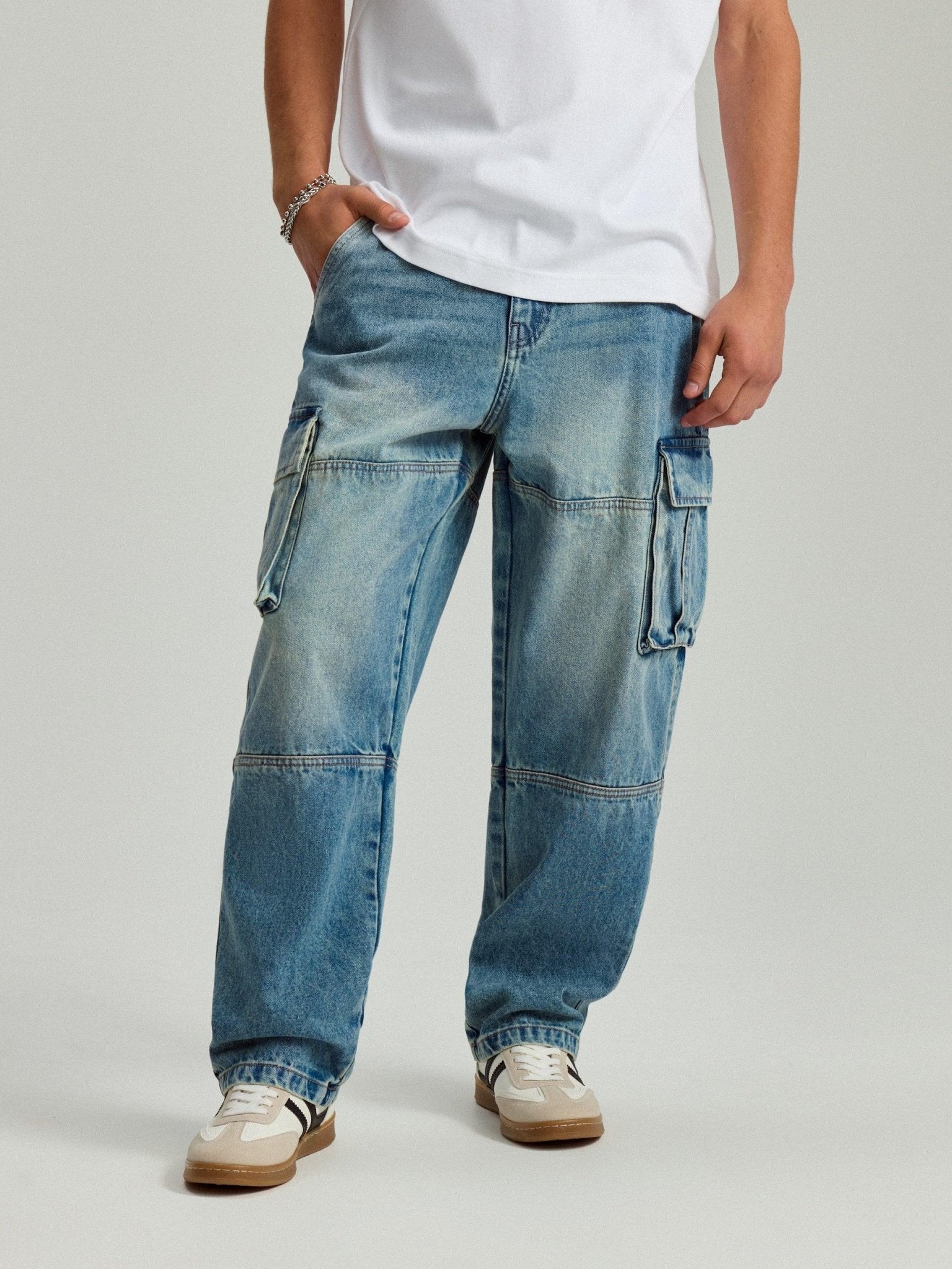 Wide leg jeans with patch pockets - SMgarment's