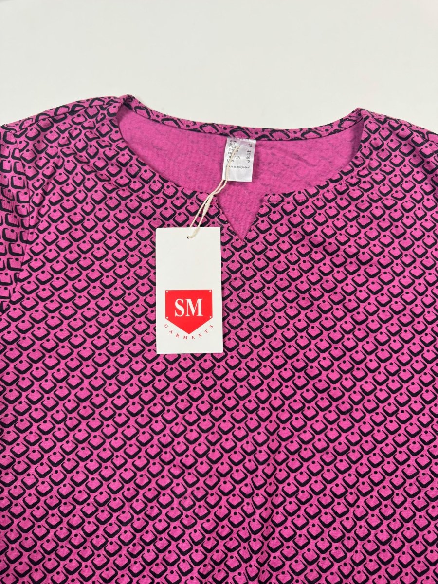 Women Full Sleevs V - Neck Printed Tee - Smgarment's