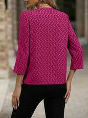 Women Full Sleevs V - Neck Printed Tee - Smgarment's