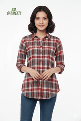 WOMEN ONLY CHECK SHIRT - Smgarment's