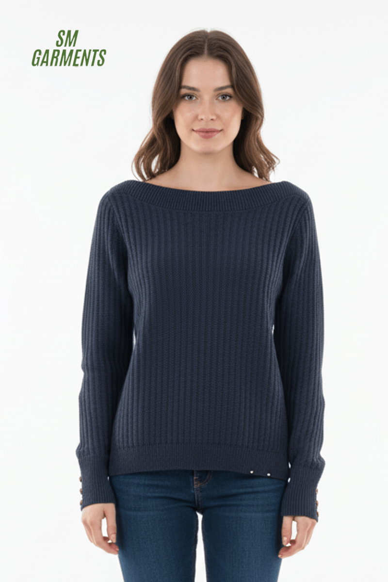 WOMENS BASIC BLUE SWEATER - Smgarment's