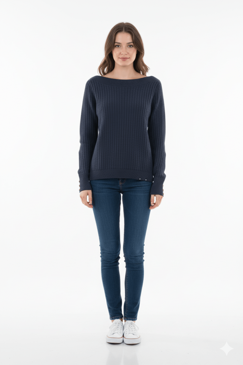 WOMENS BASIC BLUE SWEATER - Smgarment's