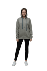 WOMENS BASIC GREEN ZIP UP HOODIE - Smgarment's