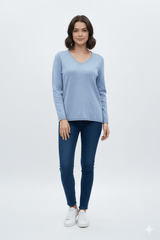 WOMENS BASIC V NECK SWEATER - Smgarment's