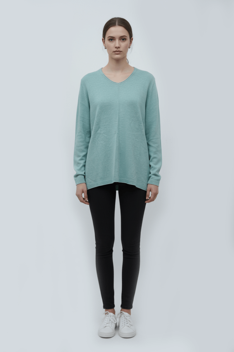 WOMENS BASIC V NECK SWEATER - Smgarment's