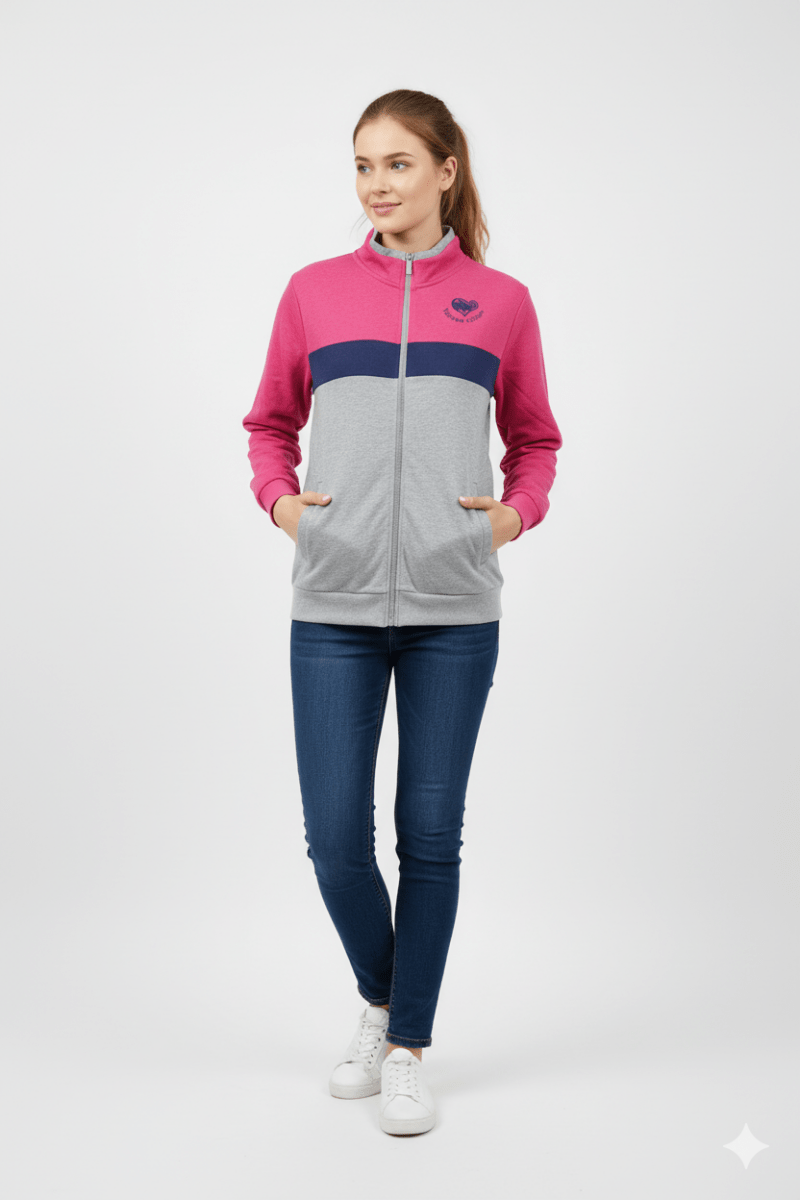 WOMENS EMROIDED ZIPPER HOODIE - Smgarment's