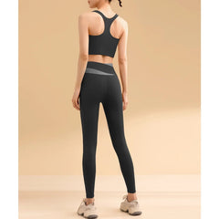 Women's Fitness Yoga Bra and Pants/Leggings Set (Black and Gray) - Smgarment's