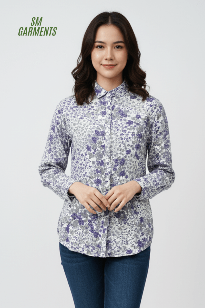 WOMENS FULL SLEEVE PRINTED SHIRT - Smgarment's