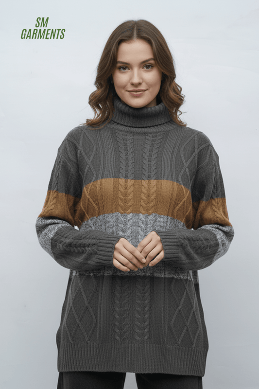 WOMENS HIGH NECK SWEATER - Smgarment's