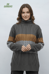 WOMENS HIGH NECK SWEATER - Smgarment's